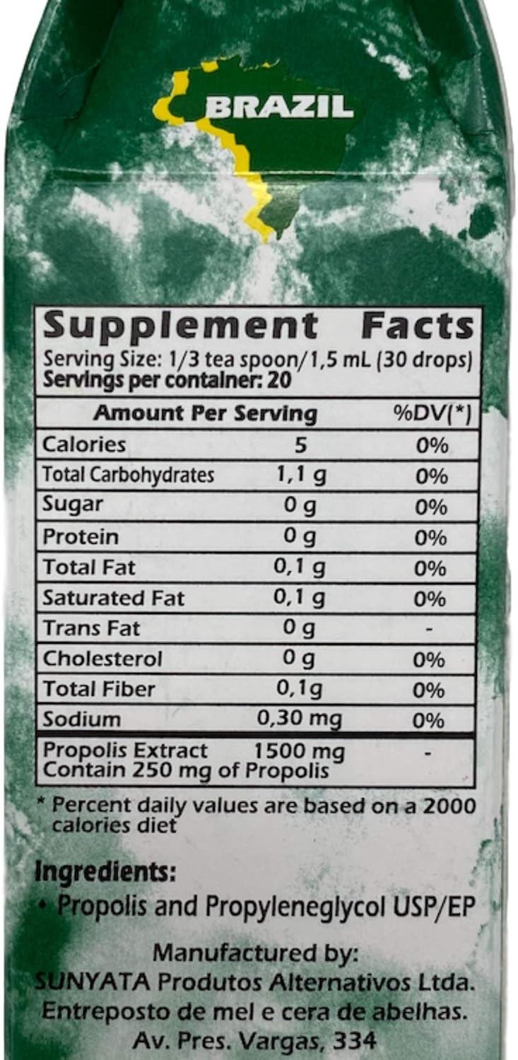 PONLEE Brazil Green Bee Propolis Liquid Extract (Ethyl Alcohol-Free)